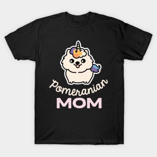 Pomeranian Mom Unicorn Dog Owner Retro Dog Mother T-Shirt